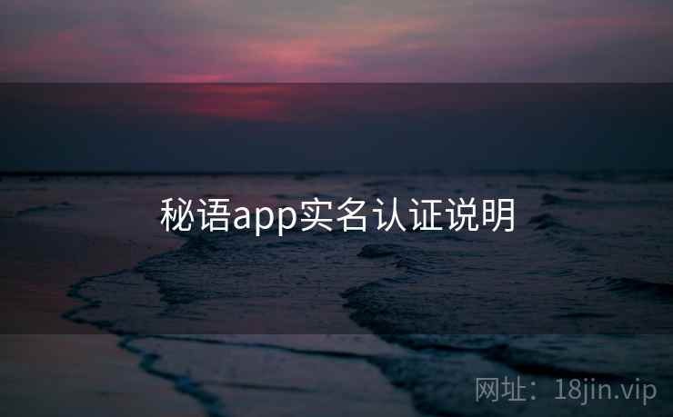 秘语app实名认证说明